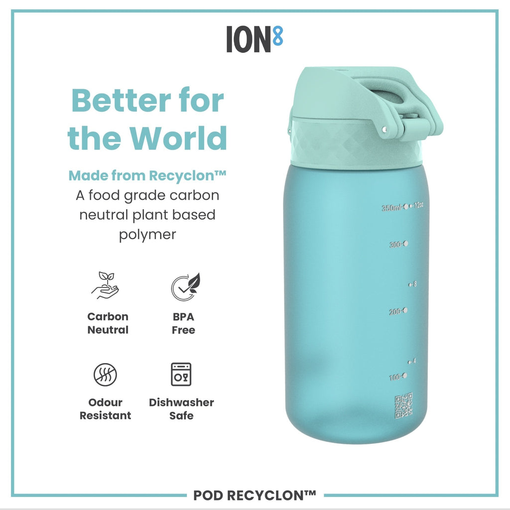 ION8 Leak Proof Kids Water Bottle in Sonic Blue, 350ml (12oz), with durable, recyclable design and secure lid for active children