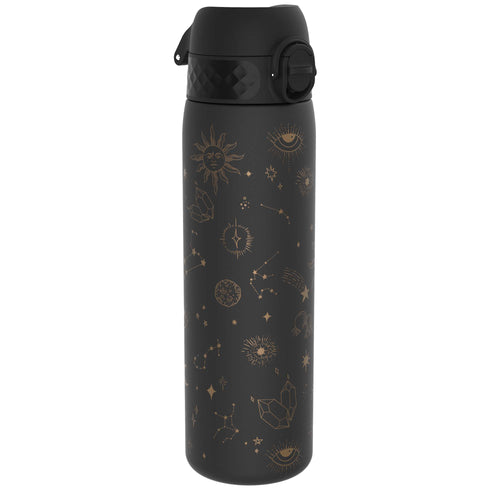 Recyclon Leak Proof Slim Water Bottle by ION8 with celestial universe design, 500ml (18oz) eco-friendly reusable water bottle