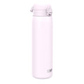Ion8 leak-proof 1L stainless steel water bottle in lilac dusk color, durable and portable for everyday hydration.