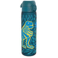 Recyclon Leak Proof Slim Water Bottle by ION8 with dinosaur design, 500ml (18oz), made for easy hydration on the go.