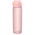 Recyclon Leak Proof Slim Water Bottle by ION8 in Rose Quartz, 500ml (18oz), with a sleek design and secure lid.