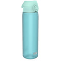 Ion8 Recyclon leak-proof slim water bottle in Sonic Blue, 500ml, with a sleek design and secure lid.