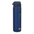 Ion8 Recyclon 1L navy leak-proof water bottle with a secure lid and sleek design for easy hydration on the go.