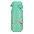 ION8 stainless steel leak-proof kids water bottle with colorful egg to dragon design, 400ml capacity, durable and child-friendly.