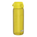 Yellow Recyclon water bottle by ION8, 750ml capacity, with a sleek design and secure cap for portable hydration.
