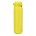 Ion8 1L leak-proof thermal steel water bottle in yellow, insulated for hot and cold drinks, with a durable, eco-friendly design