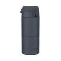 Ion8 insulated steel travel mug in ash navy, 360ml, with a sleek design and spill-proof lid for hot and cold beverages.