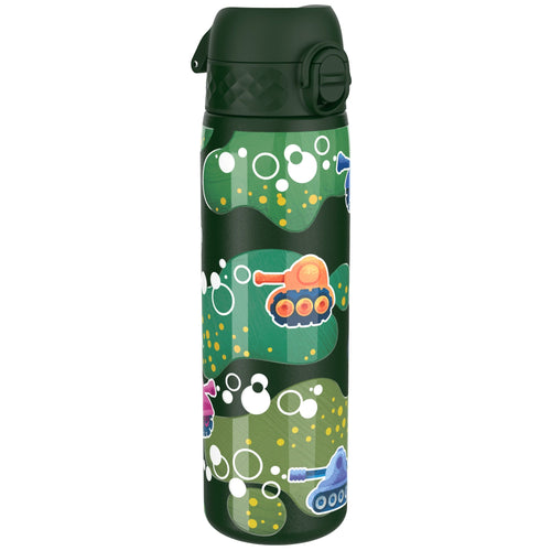 Ion8 leak-proof slim stainless steel water bottle, 600ml (20oz), with a sleek design and secure lid, ideal for on-the-go hydration.