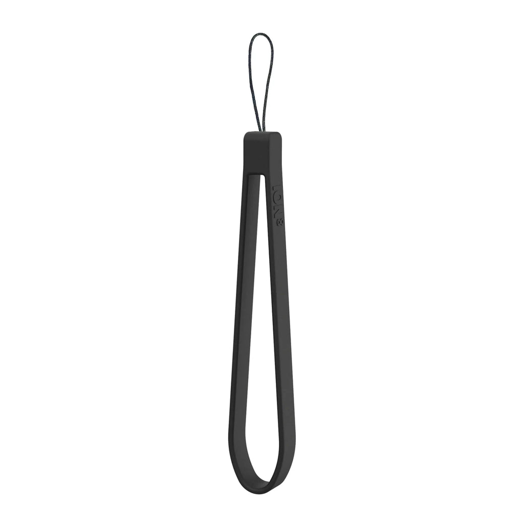Black wrist strap add-on for ION8 bottles and mugs, featuring a strap handle for easy carrying and secure grip.