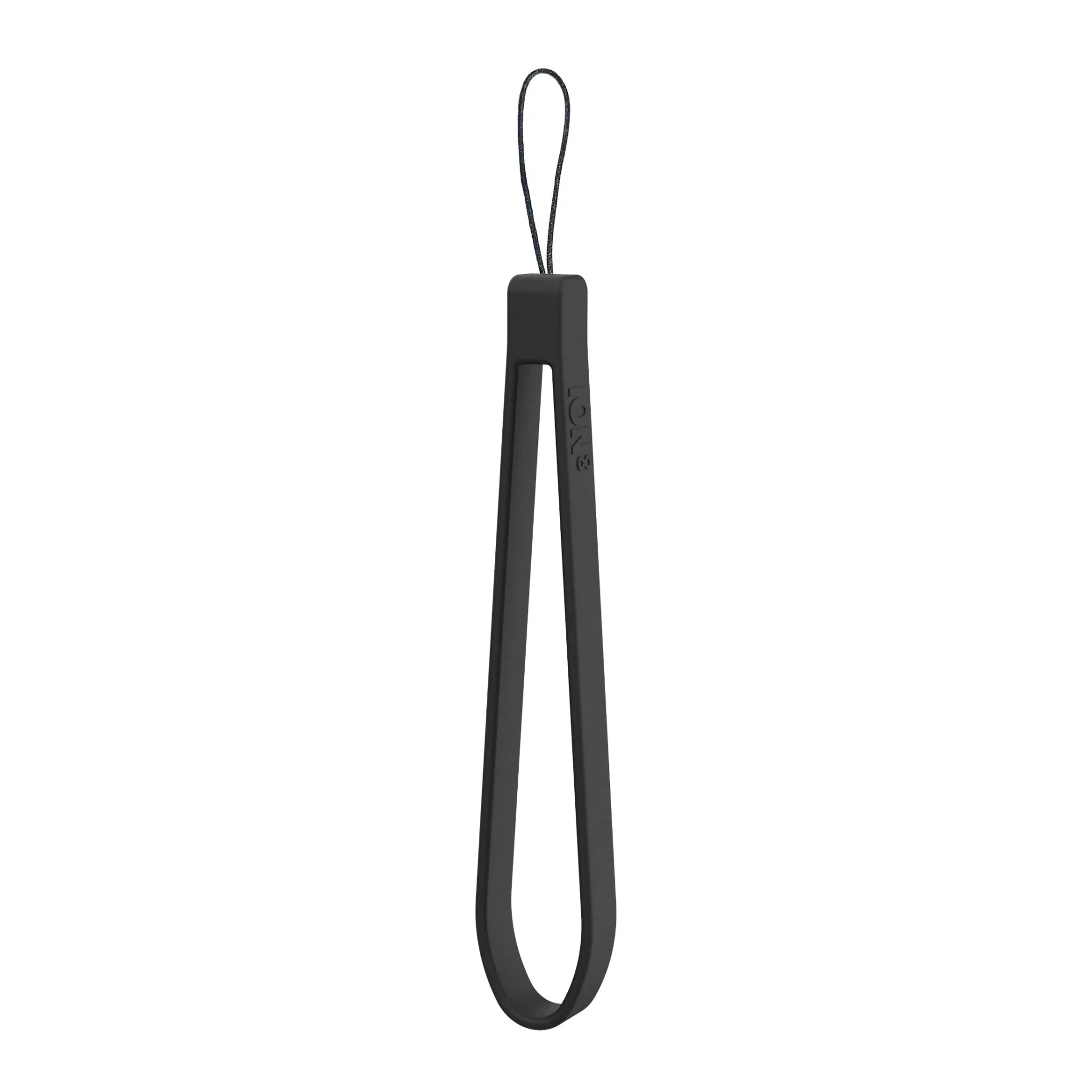 Black wrist strap add-on for ION8 bottles and mugs, featuring a strap handle for easy carrying and secure grip.