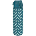 Ion8 leak-proof slim thermal water bottle with wave design, 500ml insulated steel bottle for hot and cold beverages