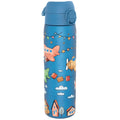 ION8 Recyclon Leak Proof Slim Water Bottle with airplane design, 500ml (18oz), recyclable plastic, fits in bags and backpacks.