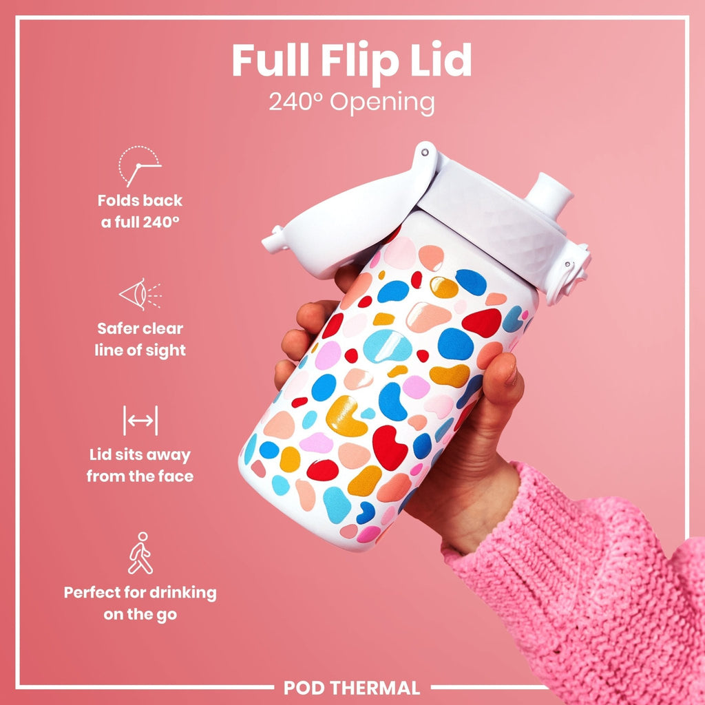 ION8 Leak Proof Thermal Steel Water Bottle, insulated 320ml (11oz) with sleek design and spill-proof cap.