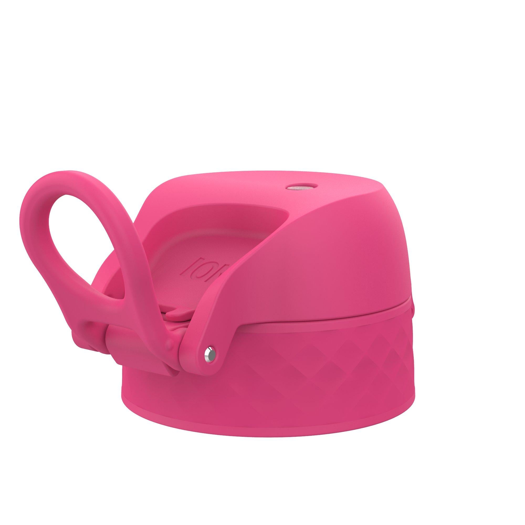 Pink leak-proof water bottle replacement lid for small/medium ION8 bottles, perfect for secure hydration on the go.