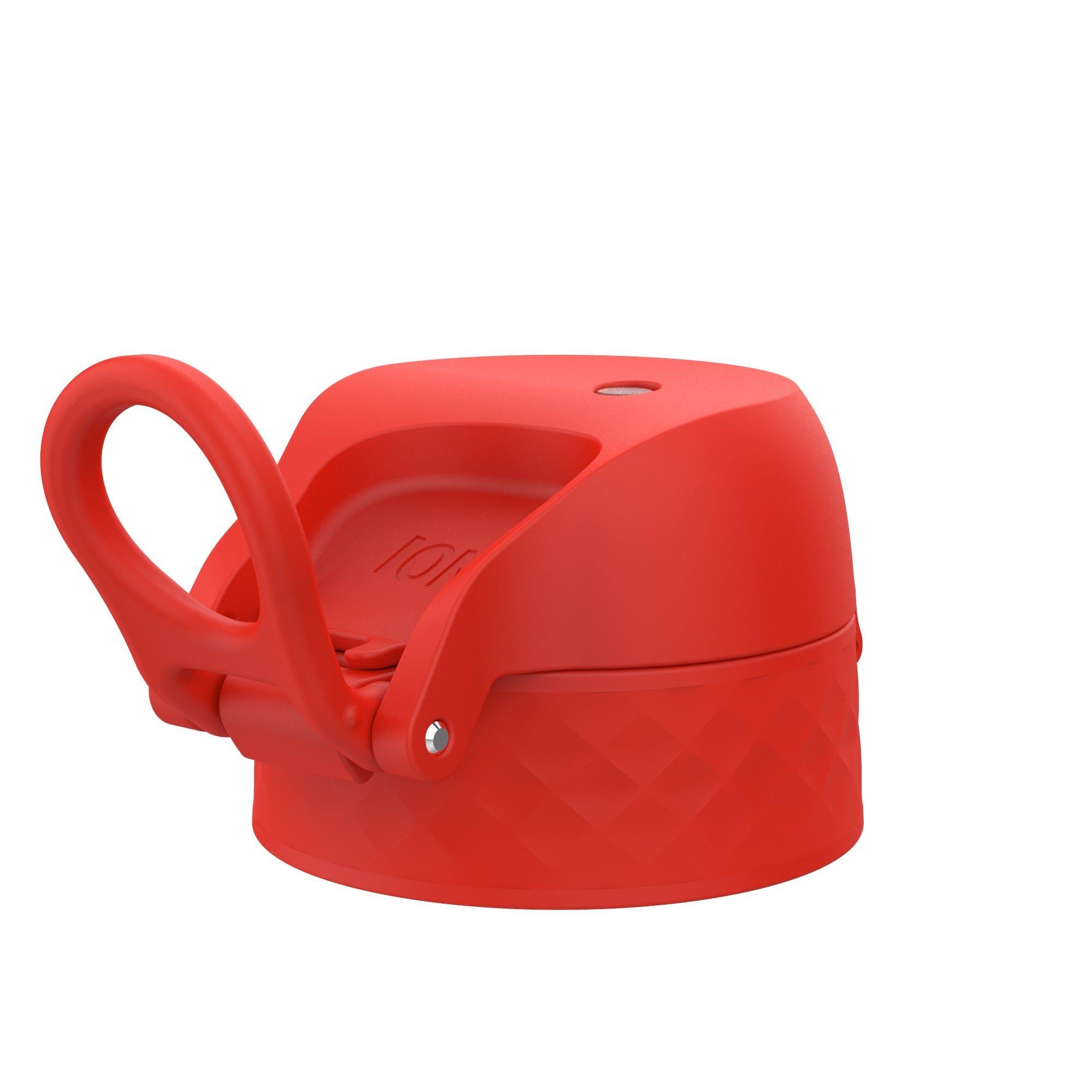 Red leak-proof water bottle replacement lid for small/medium ION8 bottles, part of Xtras & Add-Ons collection.