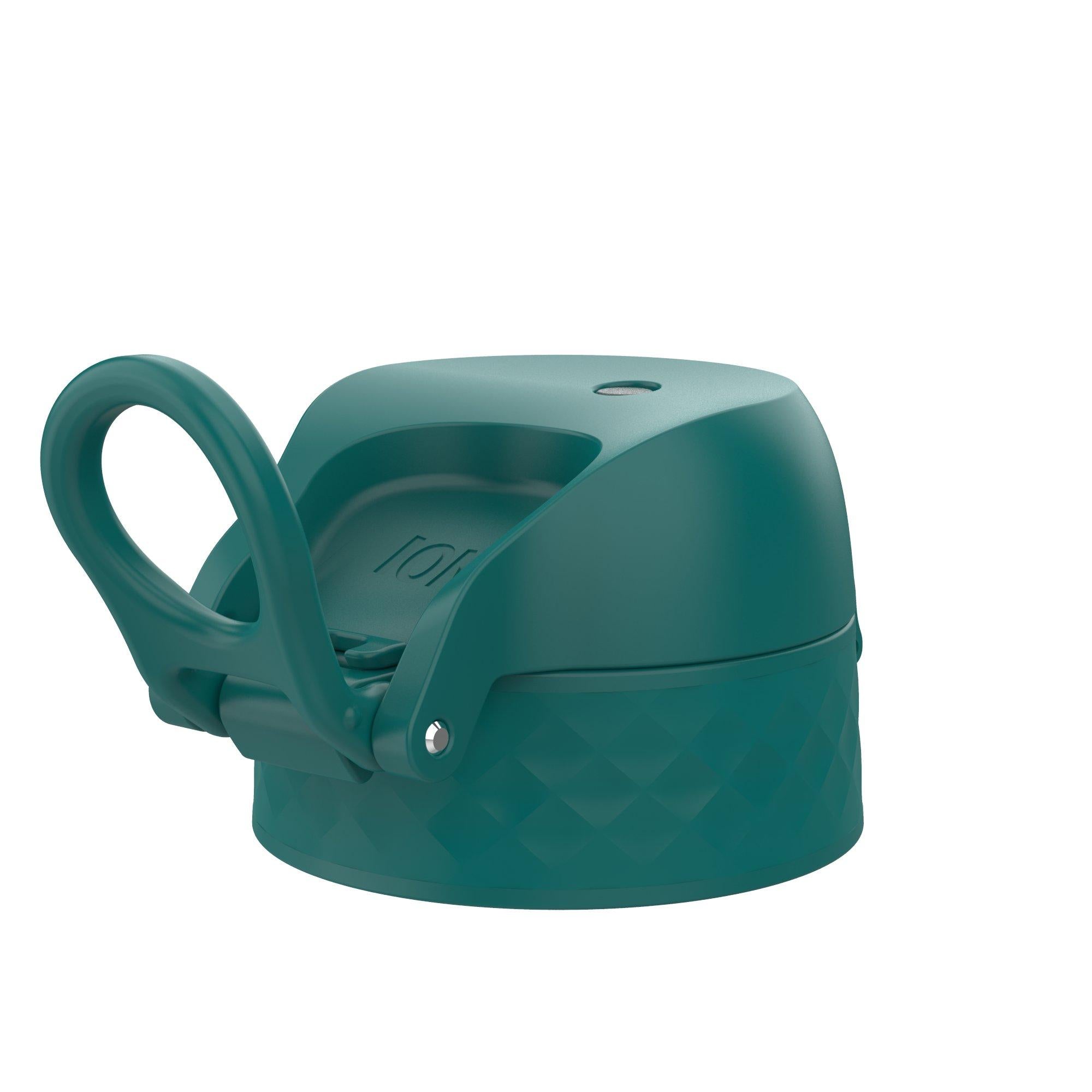 Ion8 leak-proof water bottle replacement lid in aqua for small and medium bottles, designed for secure, spill-free hydration.