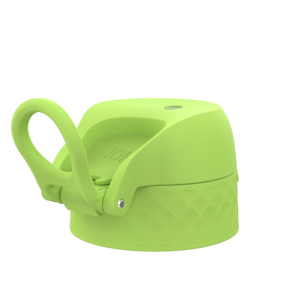 Green leak-proof water bottle replacement lid for small/medium ION8 bottles, part of Xtras & Add-Ons collection.