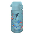 Recyclon leak-proof kids water bottle by ION8 with shark design, 350ml (12oz) capacity, made for durability and hydration.