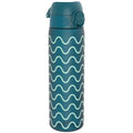 Ion8 Leak Proof Slim Water Bottle with Waves design, 500ml Recyclon water bottle, durable and recyclable hydration container.