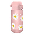 ION8 Leak Proof Kids Water Bottle with Daisy design, 350ml Recyclon water bottle for children, featuring a secure lid and playful pattern.