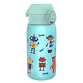 ION8 Recyclon leak-proof kids water bottle with robot design, 350ml capacity, made of durable, recyclable materials