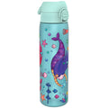 Ion8 Recyclon leak-proof slim water bottle with mermaid design, 500ml (18oz) reusable water bottle for everyday hydration.