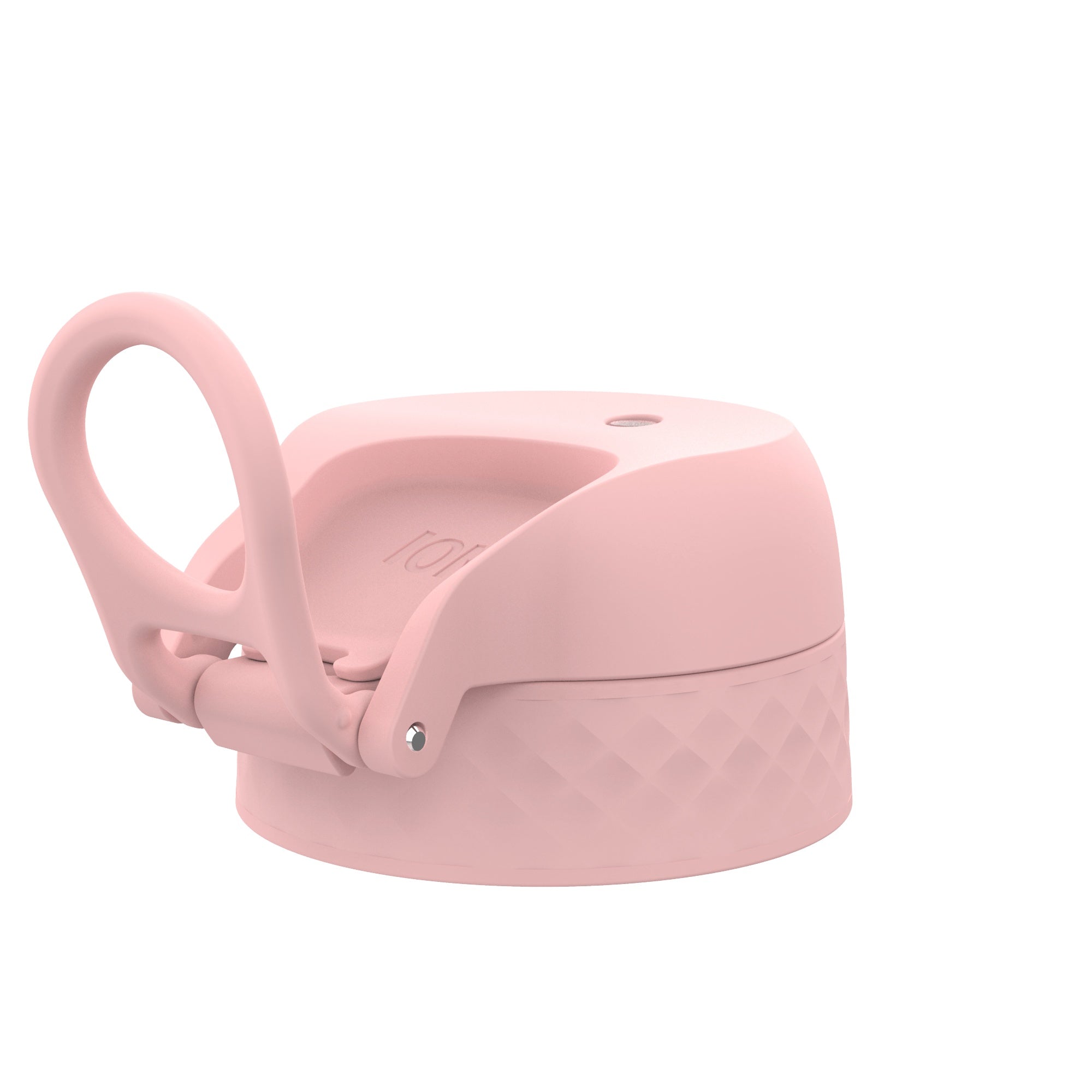 Large leak-proof water bottle replacement lid in rose quartz color for ION8 water bottles, designed for secure hydration.