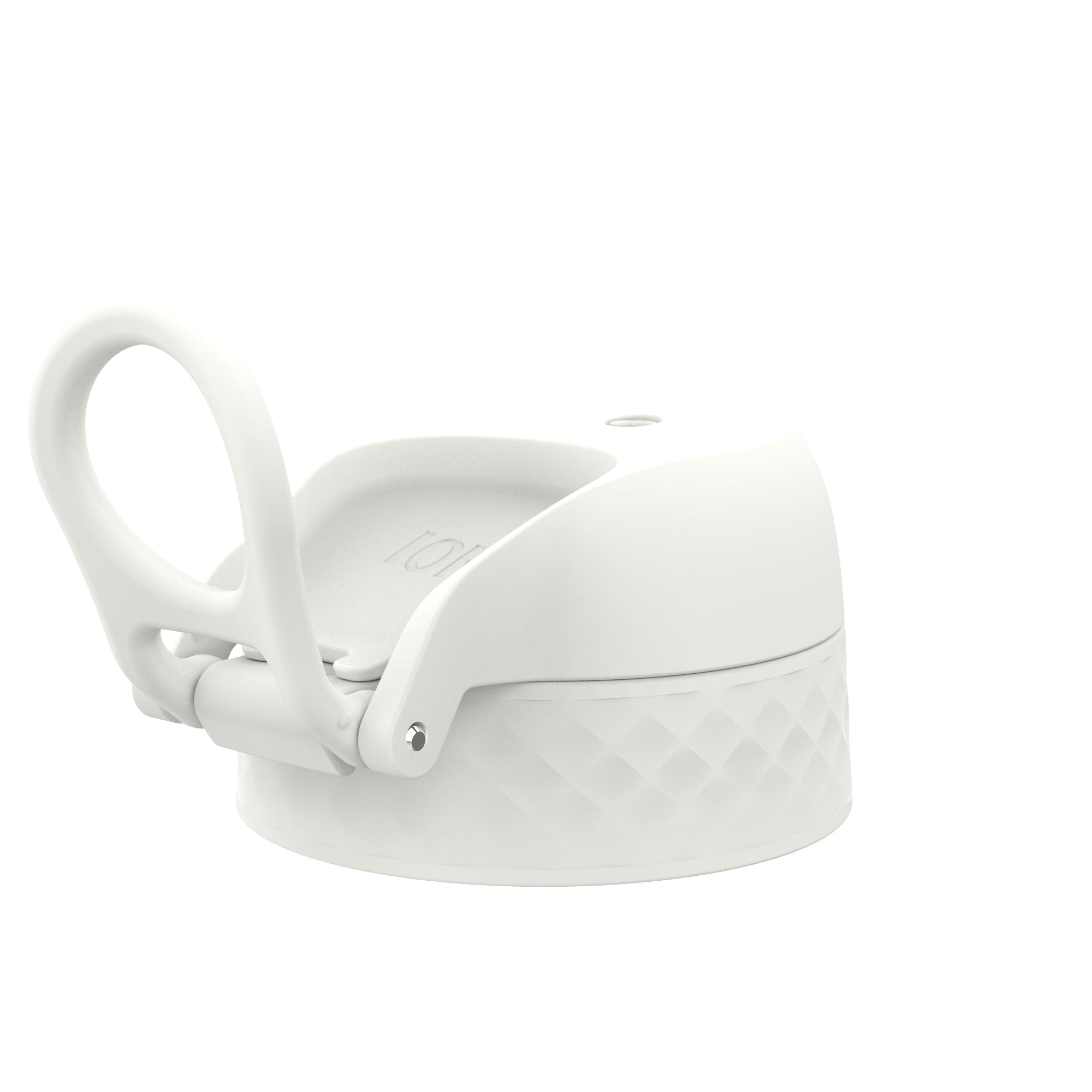 White leak-proof water bottle replacement lid for large ION8 bottles, designed for secure, spill-free hydration.