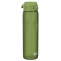 Ion8 Recyclon leak-proof 1L water bottle in khaki green, durable and eco-friendly for daily hydration.