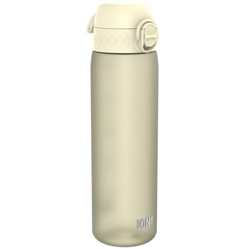 Recyclon Leak Proof Slim Water Bottle by ION8 in creamy white, 500ml (18oz), shown with smooth, sleek design.