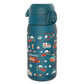 ION8 Recyclon leak-proof kids water bottle featuring rescue vehicle design, 350ml capacity, made for active children.