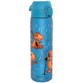 Recyclon Leak Proof Slim Water Bottle by ION8 with Dino Band, 500ml (18oz), featuring a sleek design and secure lid.