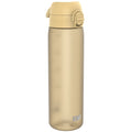 Ion8 Recyclon leak-proof slim water bottle in desert color, 500ml (18oz), made from recyclable materials, shown with cap and body.
