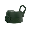 Dark green leak-proof water bottle replacement lid for large ION8 bottles, designed for secure, spill-free hydration.