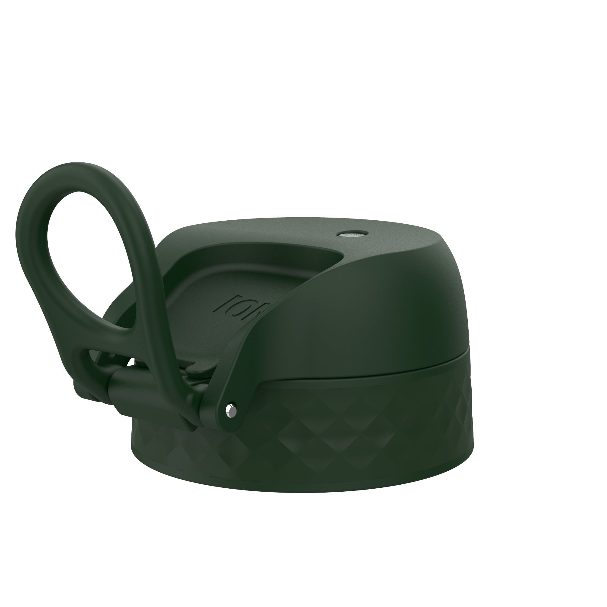 Dark green leak-proof water bottle replacement lid for ION8 large bottles, designed for secure, spill-free hydration.