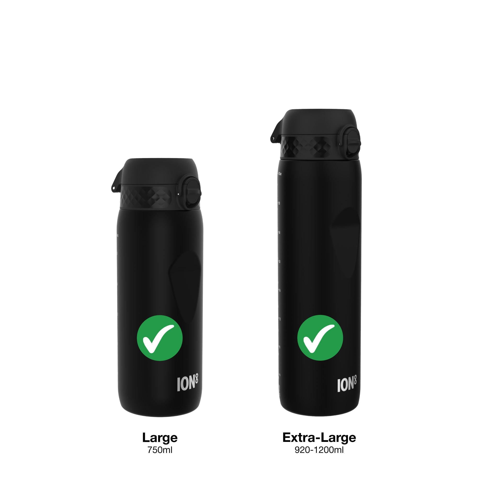 Ion8 leak-proof water bottle replacement lid in sonic blue for large bottles, showing a close-up of the lid with secure sealing features.