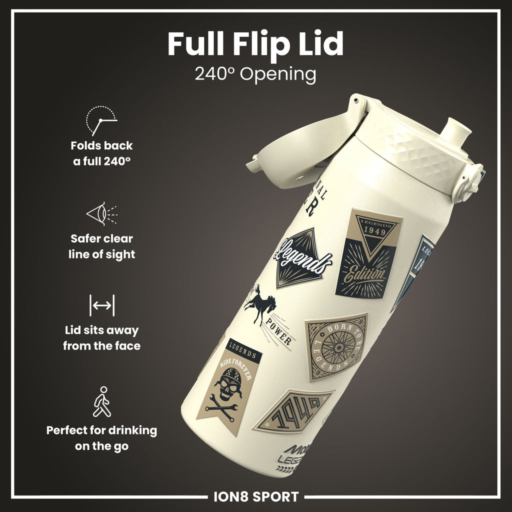 ION8 MotoGP x Insulated Steel Water Bottle, 750ml, featuring MotoGP Classic Legends design, with a sleek stainless steel finish.