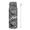 ION8 MotoGP insulated steel water bottle with camouflage design, 750ml capacity, featuring a sleek, durable construction.