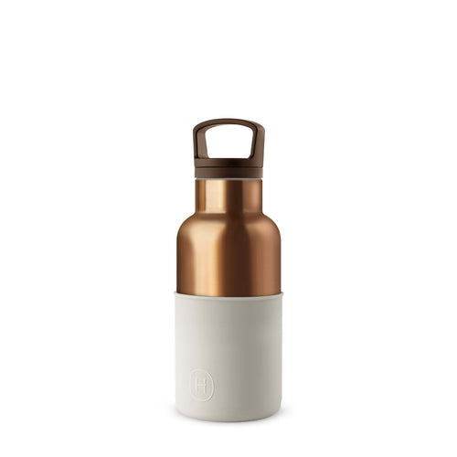 HYDY Bronze Gold-Eucalyptus 12 oz bottle featuring a sleek design with eucalyptus illustrations on a metallic bronze and gold finish.