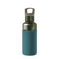 HYDY 20 oz forest green and peacock green reusable bottle, durable water container with sleek design and secure lid.