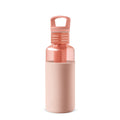 Hydy Peachy Orange-Latte 20 oz bottle showing a vibrant orange-colored beverage in a clear plastic bottle.