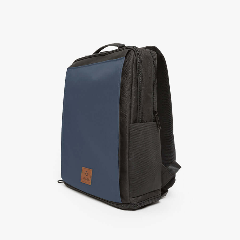 DRiiBE CITYC 2-in-1 laptop backpack in navy blue, showing side view with adjustable straps and spacious compartments.
