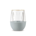 HYDY Diamonds & Cumulus 8 oz glass with clear, textured design and smooth rim, perfect for beverages or decorative use.