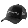 Carhartt 101195 canvas mesh back logo graphic cap, durable workwear headwear with adjustable strap and Carhartt branding.