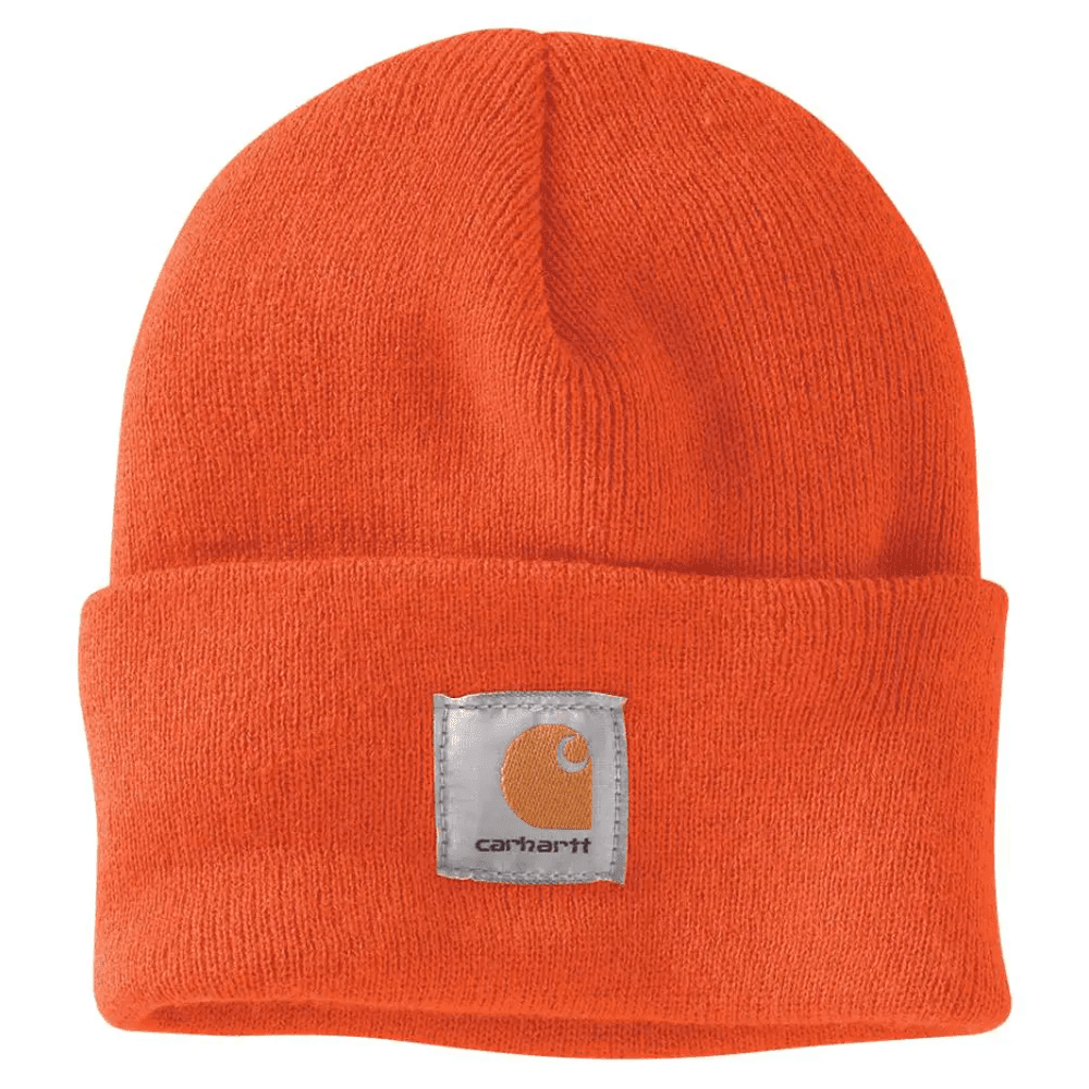 Carhartt A18 watch knitted cuff beanie hat, warm headwear with a folded cuff, designed for cold weather by Workwear Nation Ltd