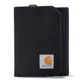 Carhartt nylon duck trifold wallet with multiple card slots and cash compartment on a plain background