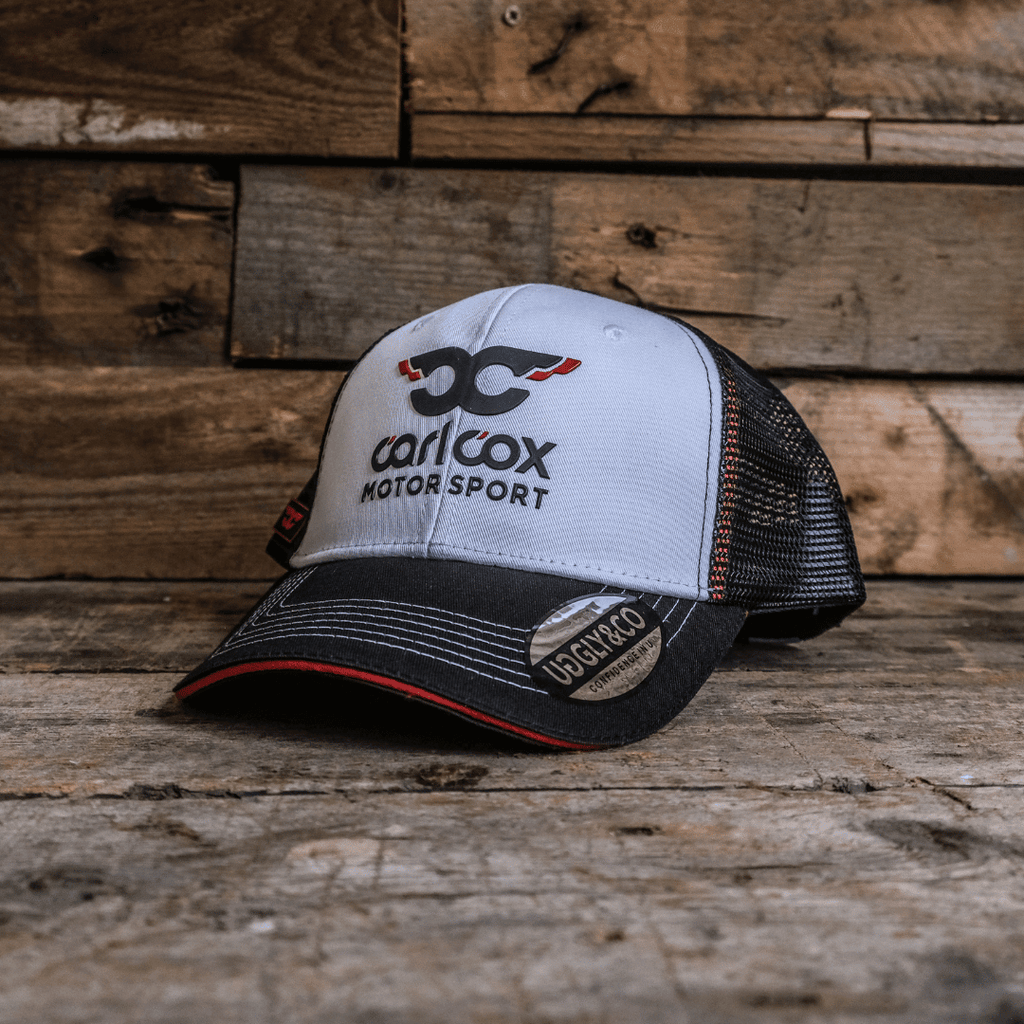 Carl Cox Icon trucker hat by Uggly and Co featuring a Motorsport-inspired design and bold graphics on the front panel.