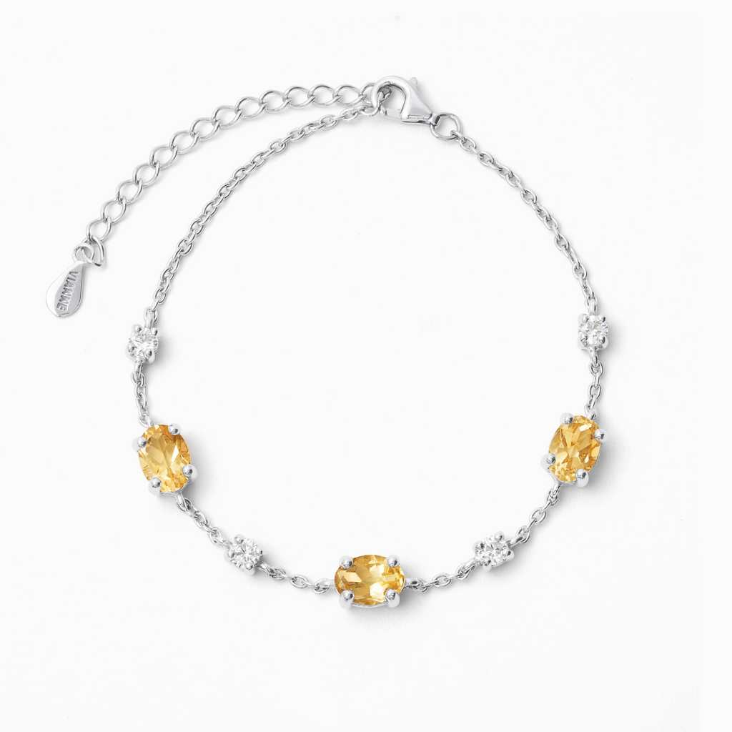 Natural Citrine Bracelet in Sterling Silver