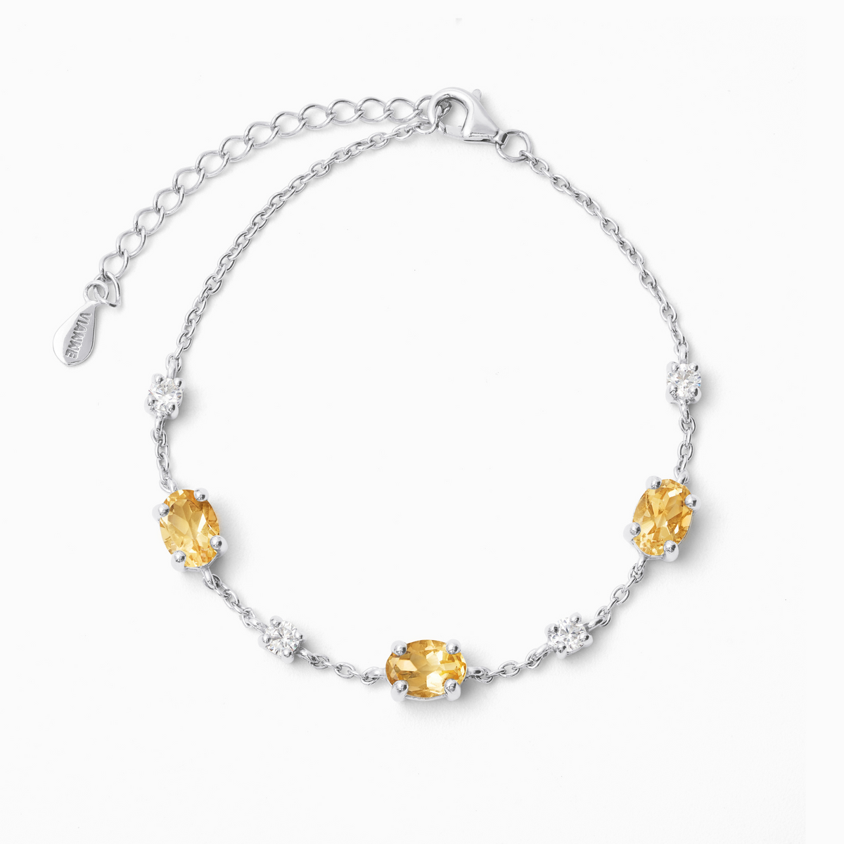 Natural Citrine Bracelet in Sterling Silver