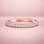 18k rose gold vermeil classic eternity ring with 1.8mm band, showcasing a continuous row of small sparkling stones.